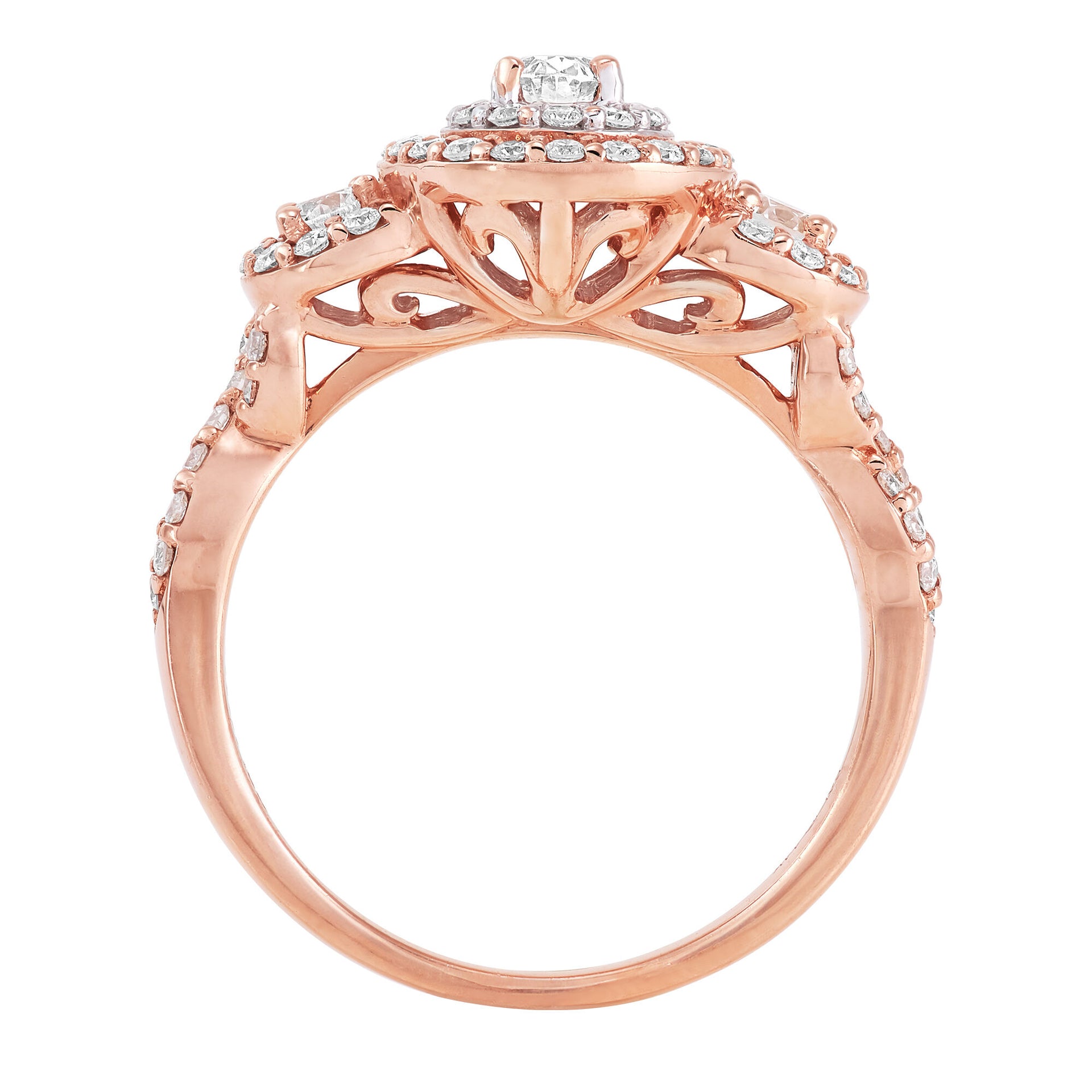 Diamond Three-Stone Ring in 14K Rose Gold (1 ct. tw.)