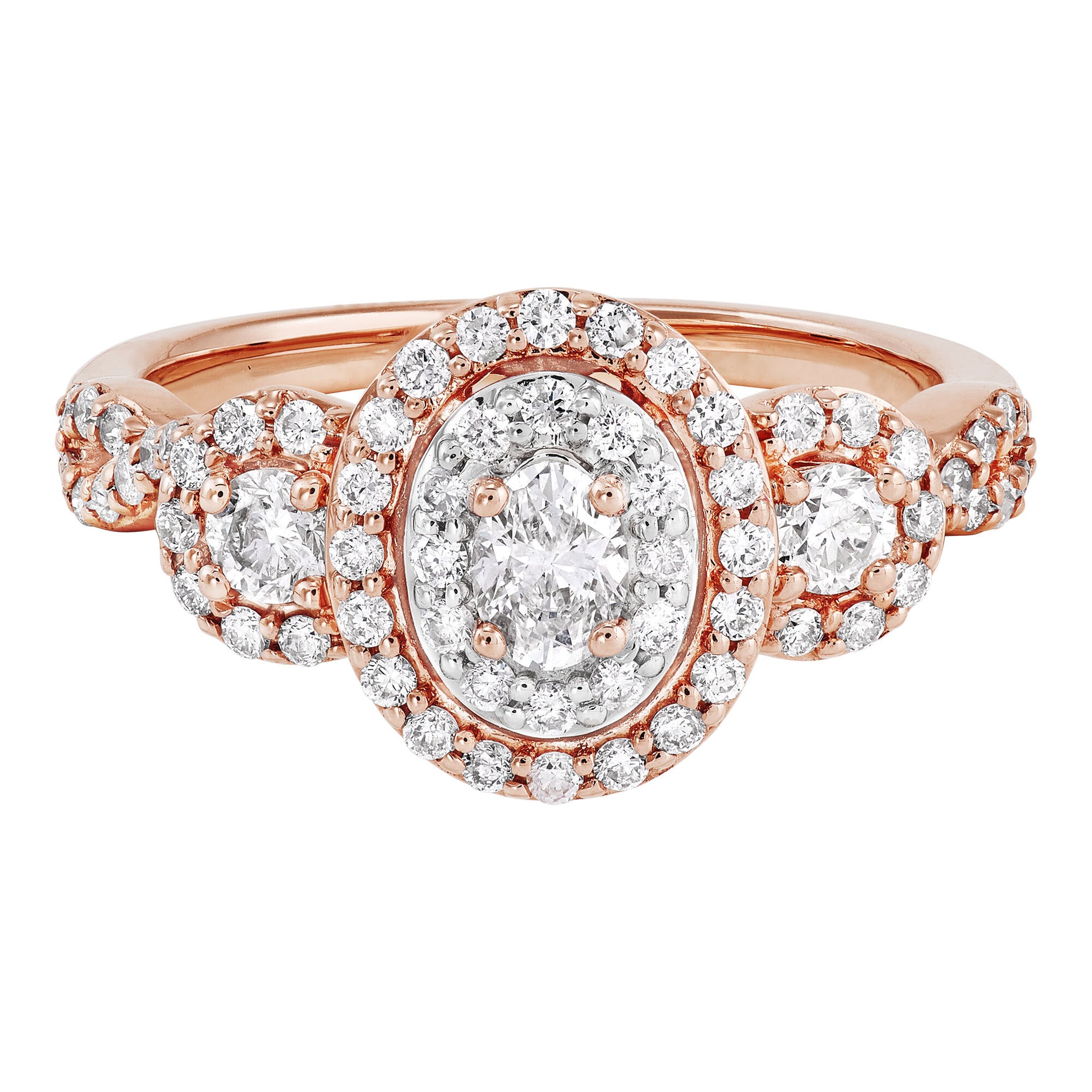 Diamond Three-Stone Ring in 14K Rose Gold (1 ct. tw.)