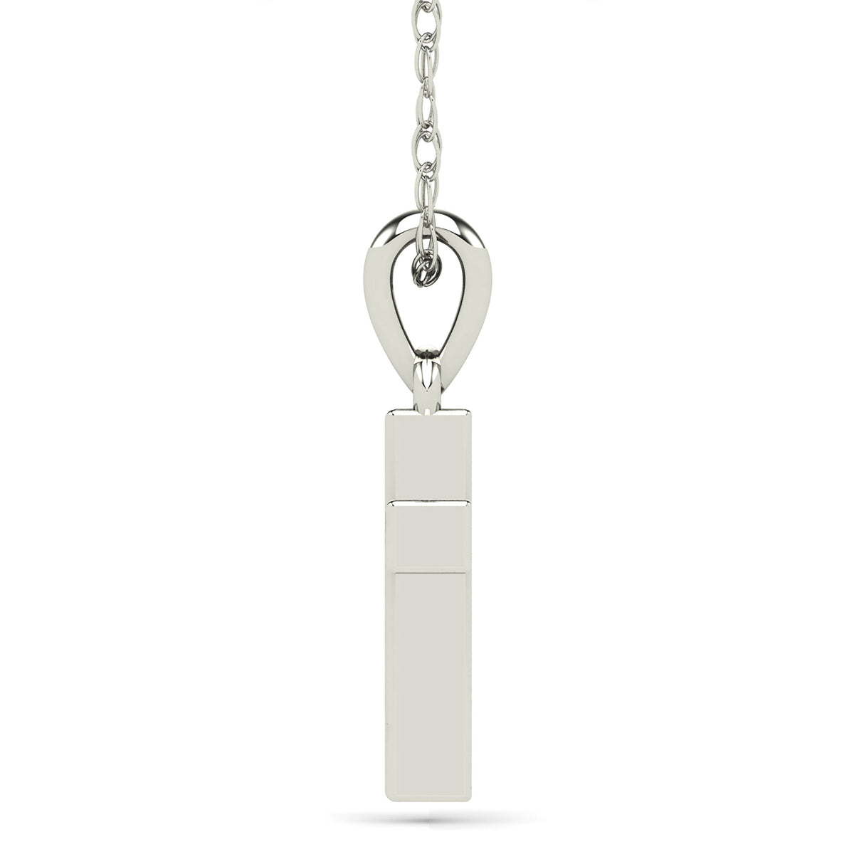 Diamond Accent Cross Pendant in 14K White Gold