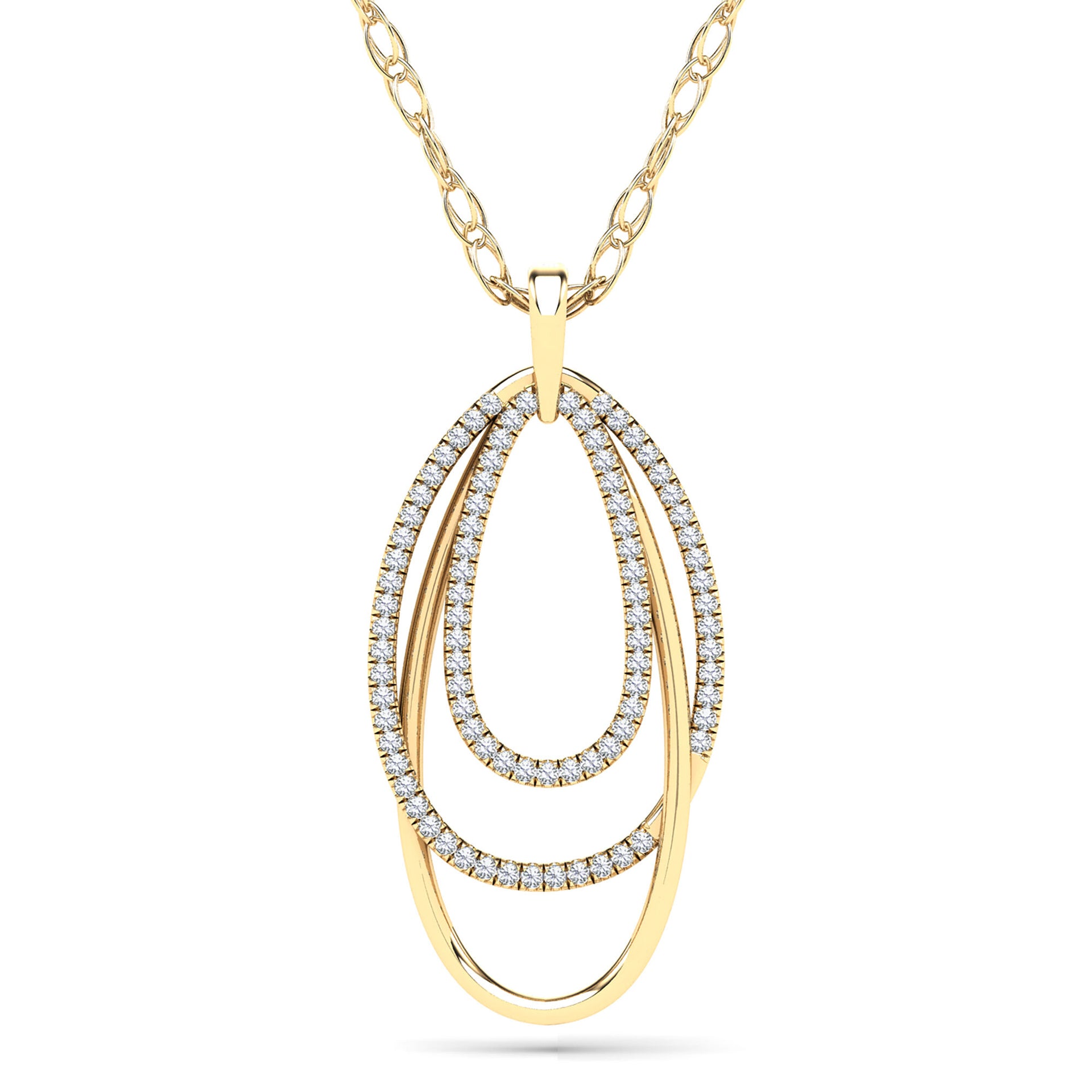 Diamond Multi-Loop Pendant in 14K Yellow Gold (1/5 ct. tw.)