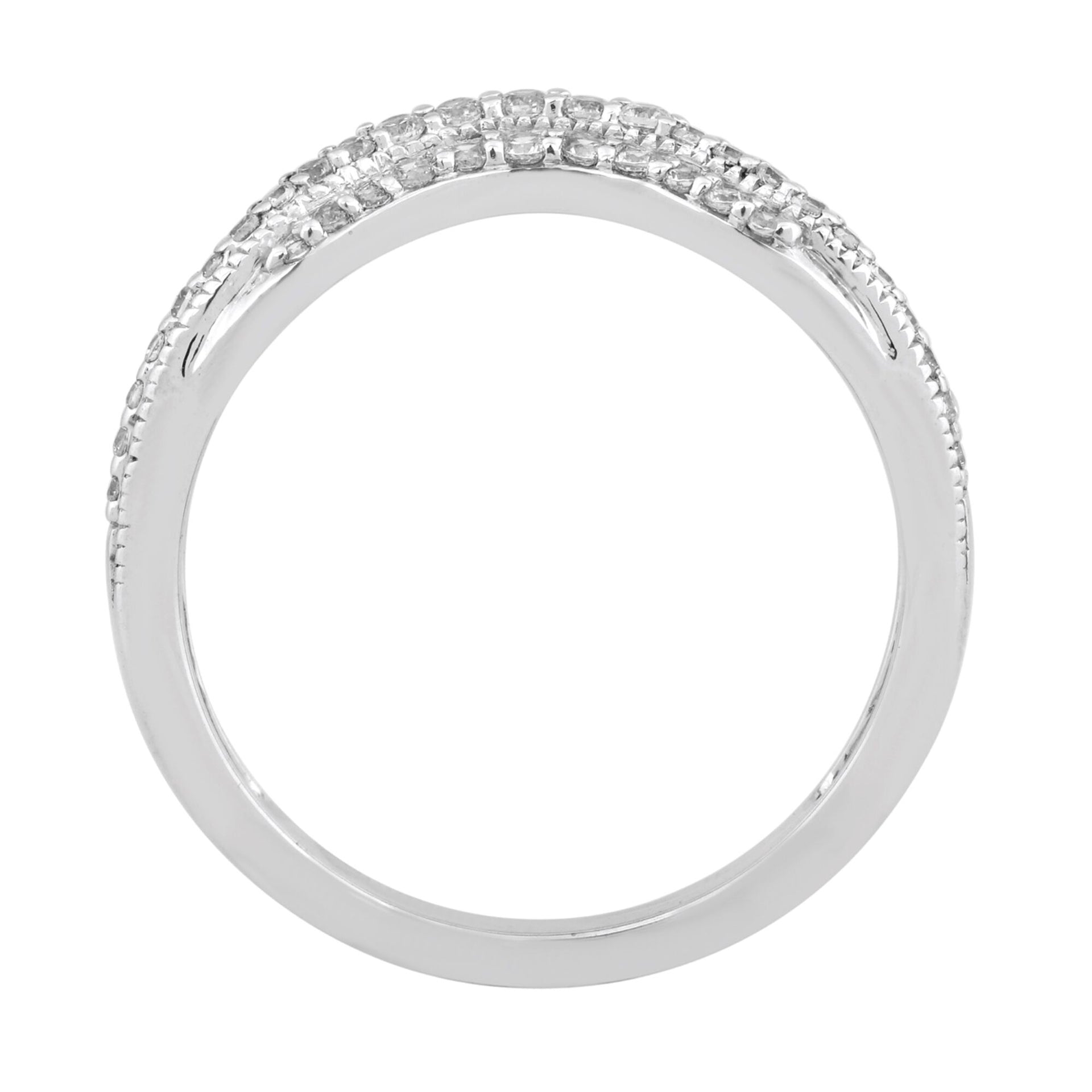 Double Row Contour Band in 14K White Gold (1/4 ct. tw.)