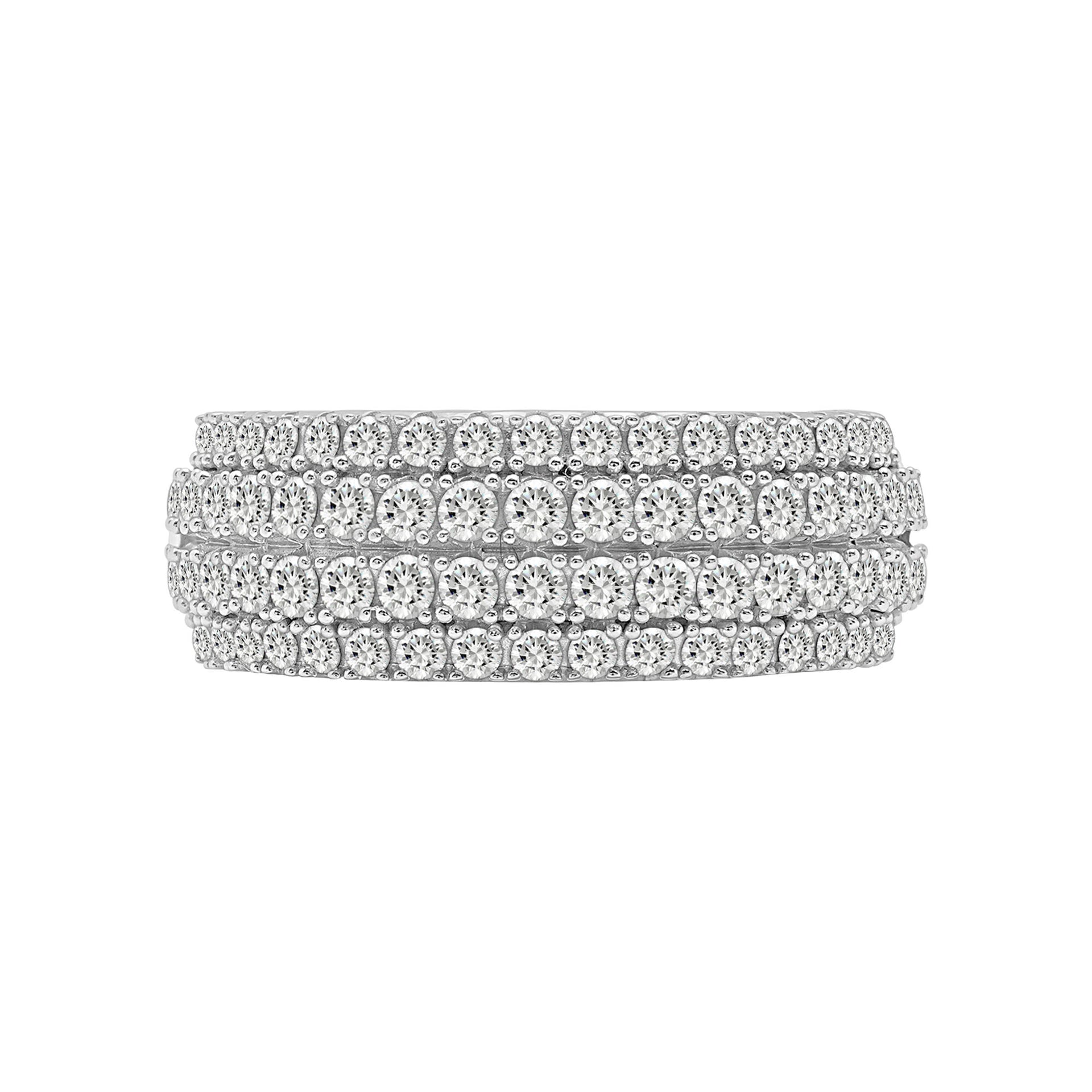 Diamond Multi-Row Band in 10K White Gold (1 ct. tw.)