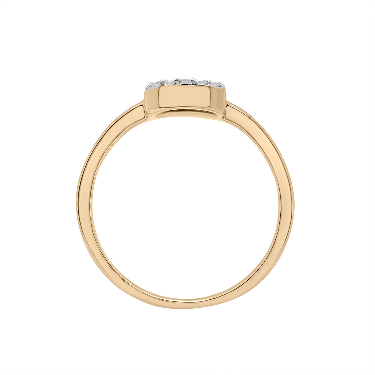 Open Octagon Diamond Ring in 10K Yellow Gold (1/7 ct. tw.)