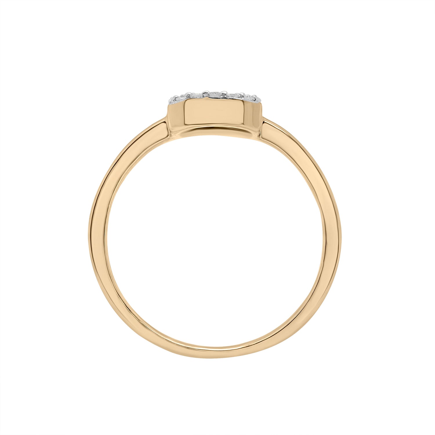 Open Octagon Diamond Ring in 10K Yellow Gold (1/7 ct. tw.)