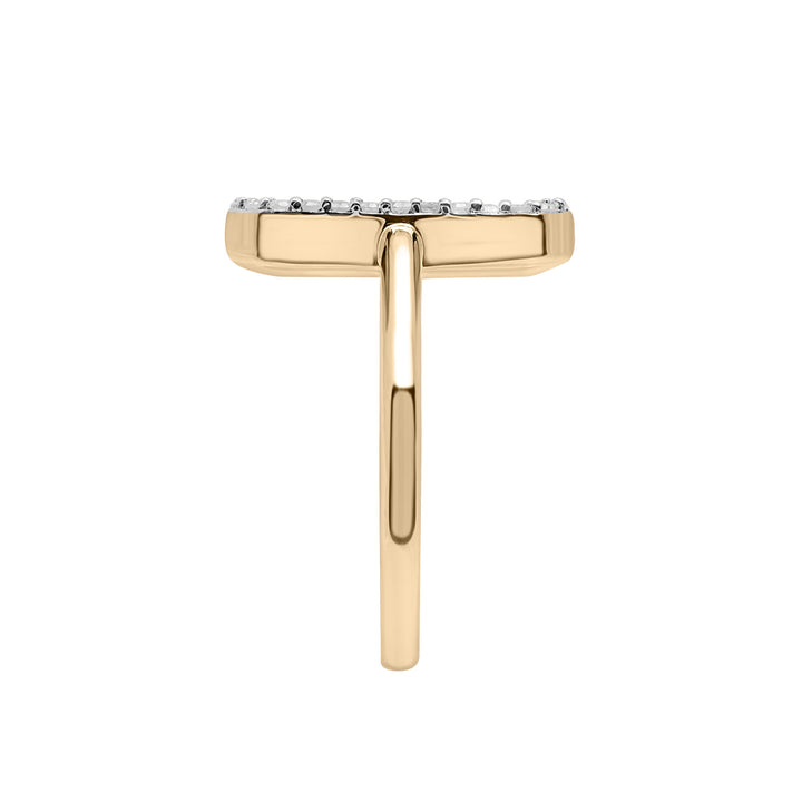 Open Octagon Diamond Ring in 10K Yellow Gold (1/7 ct. tw.)