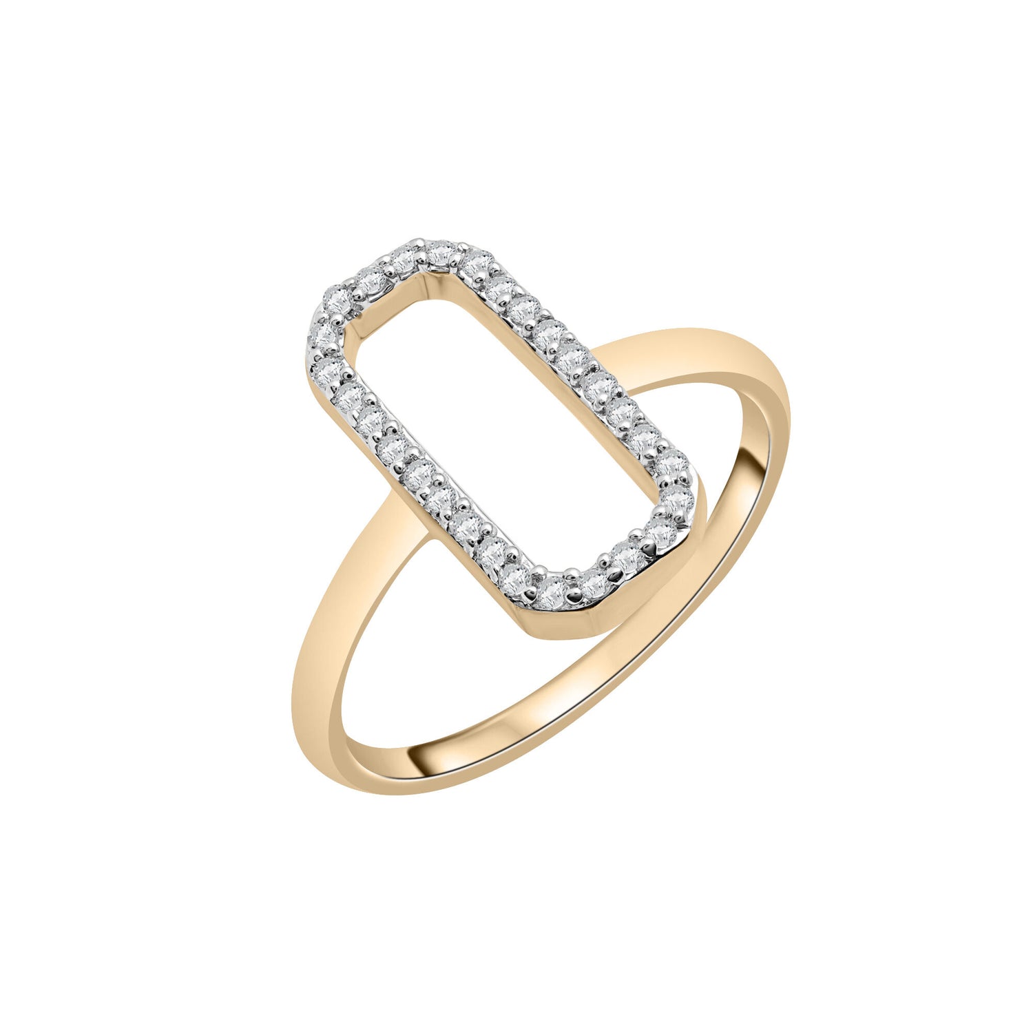 Open Octagon Diamond Ring in 10K Yellow Gold (1/7 ct. tw.)