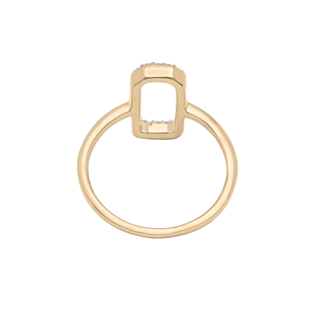 Open Octagon Diamond Ring in 10K Yellow Gold (1/7 ct. tw.)