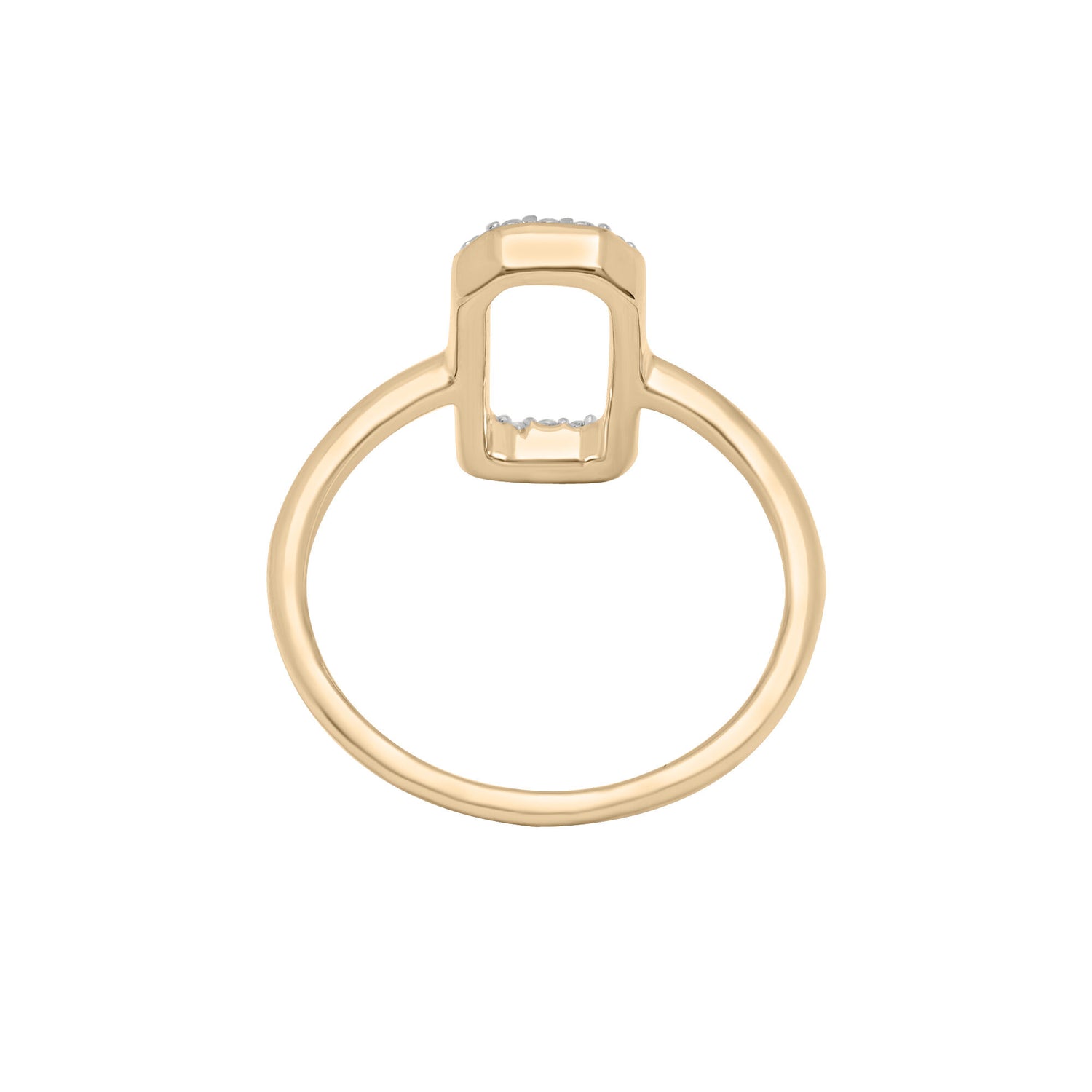 Open Octagon Diamond Ring in 10K Yellow Gold (1/7 ct. tw.)