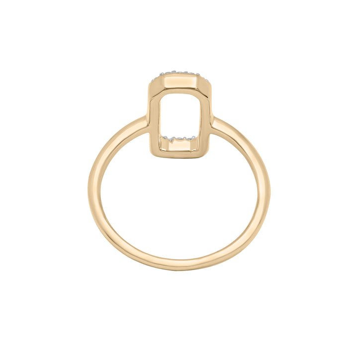 Open Octagon Diamond Ring in 10K Yellow Gold (1/7 ct. tw.)