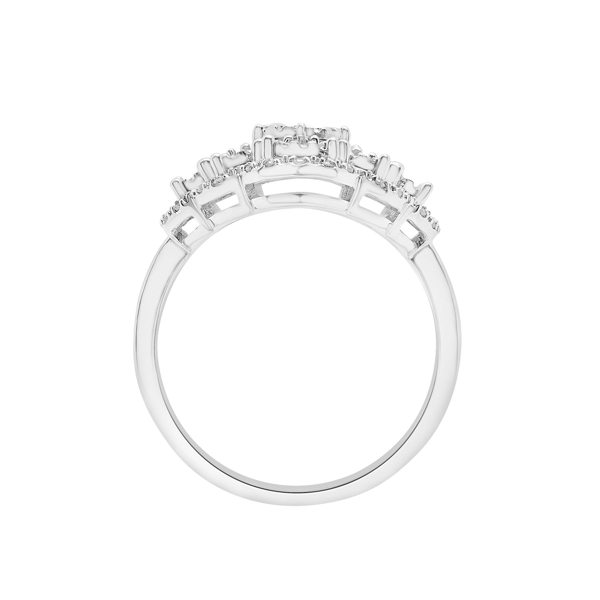 Diamond Scalloped Ring in Sterling Silver (1/2 ct. tw.)