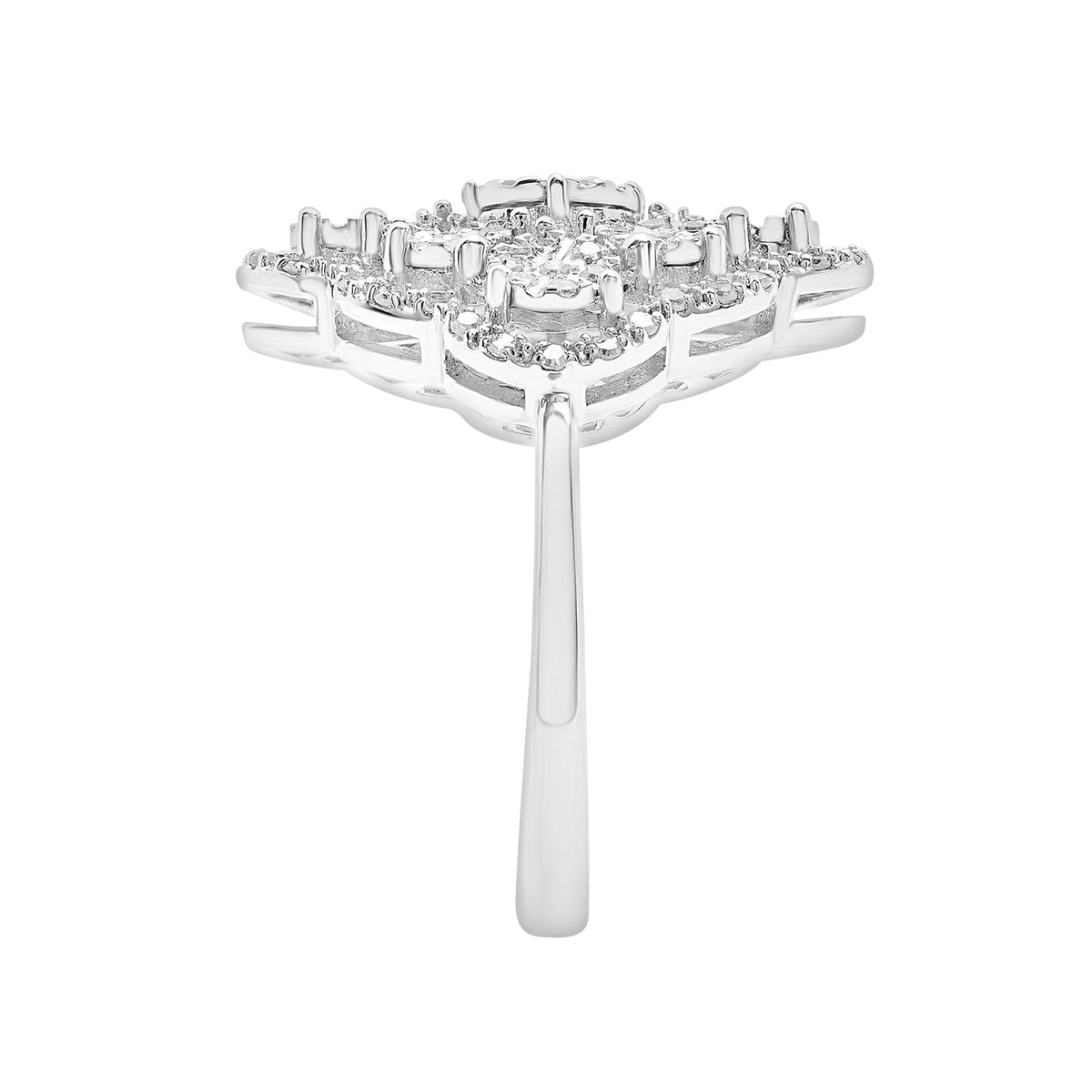 Diamond Scalloped Ring in Sterling Silver (1/2 ct. tw.)