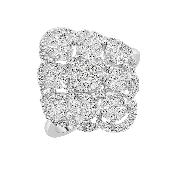 Diamond Scalloped Ring in Sterling Silver (1/2 ct. tw.)