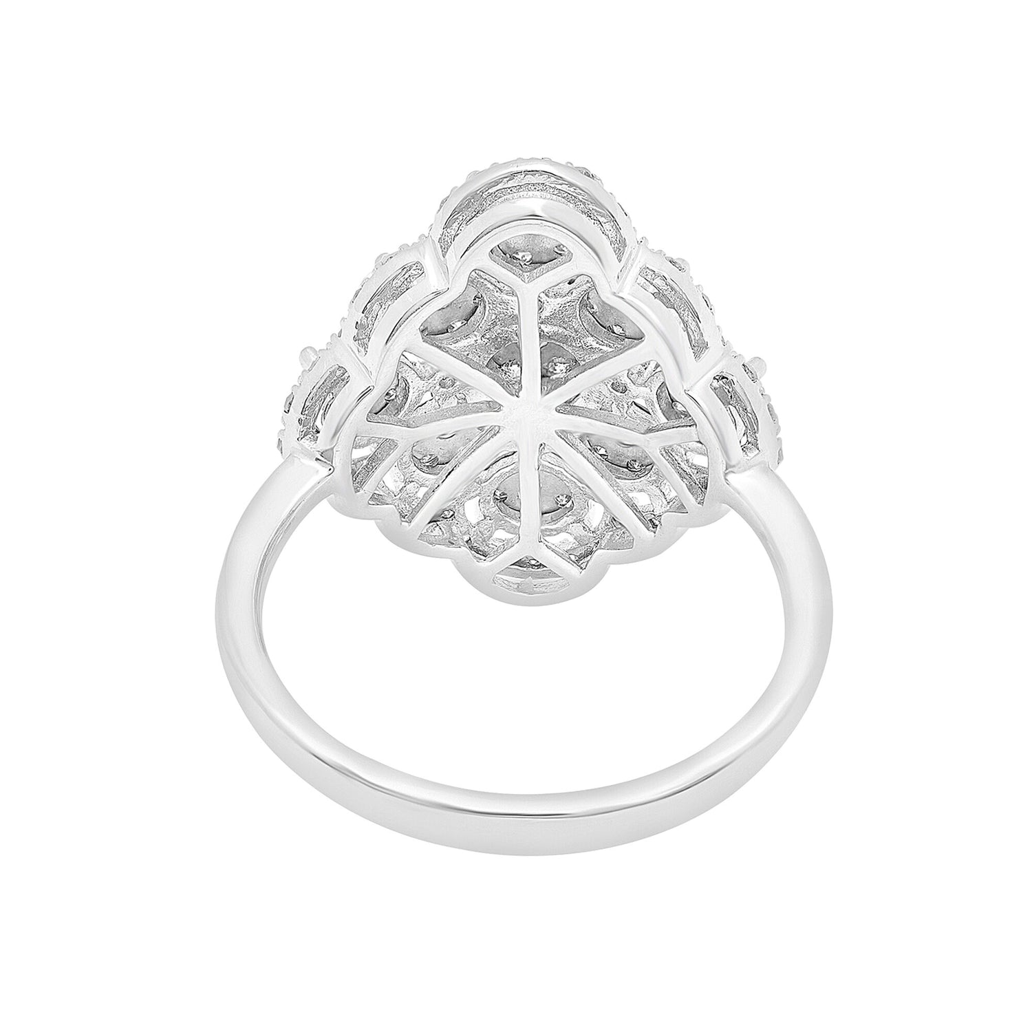 Diamond Scalloped Ring in Sterling Silver (1/2 ct. tw.)