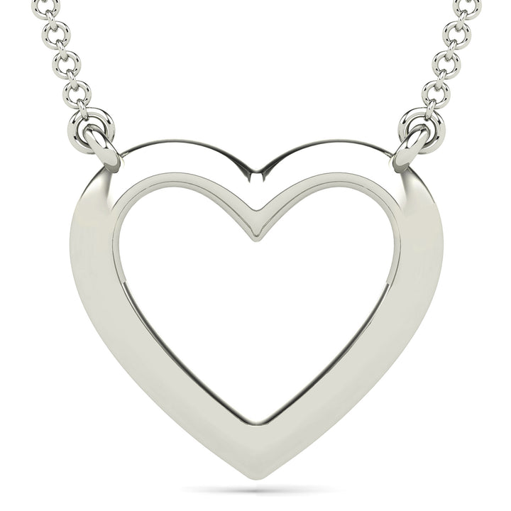 Diamond Accent Heart Necklace in 10K White Gold