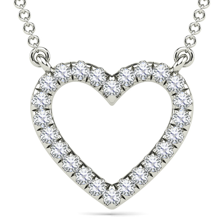 Diamond Accent Heart Necklace in 10K White Gold