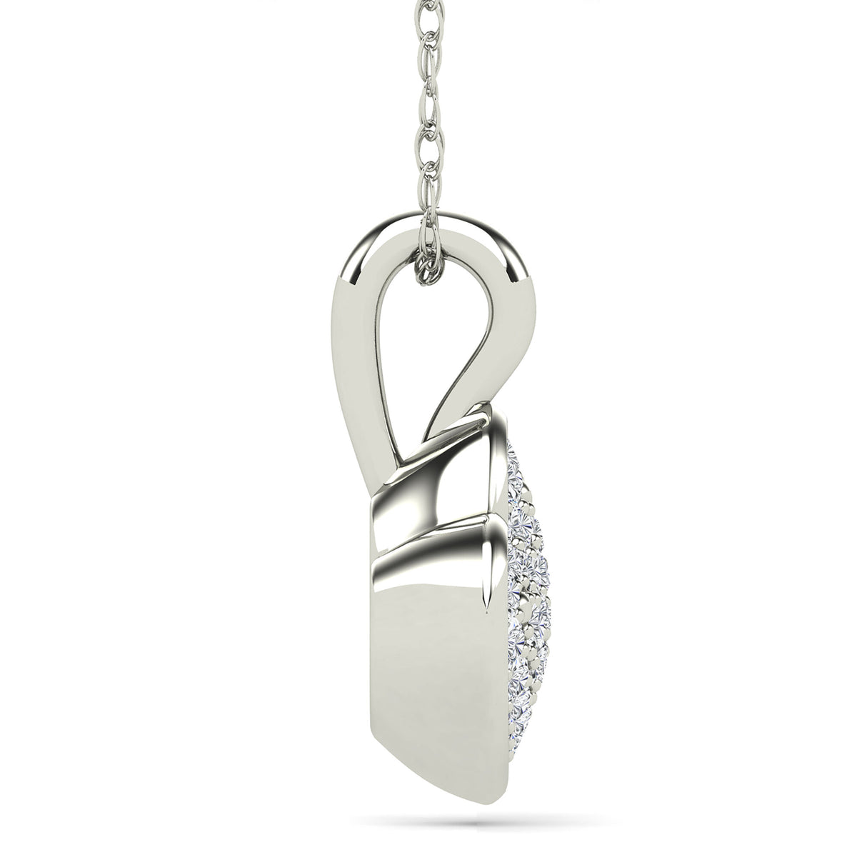 Diamond Accent Heart Pendant in 14K White Gold
