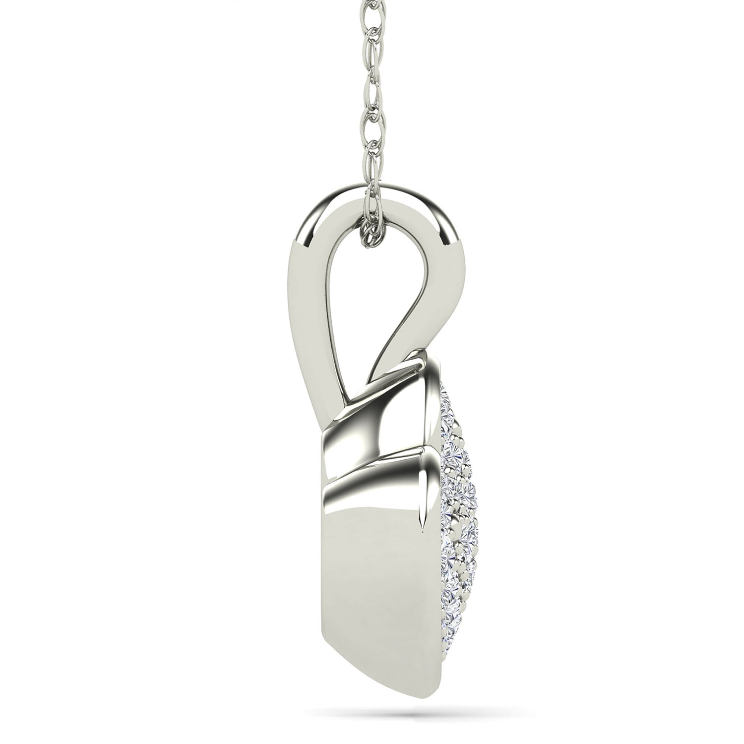 Diamond Accent Heart Pendant in 14K White Gold