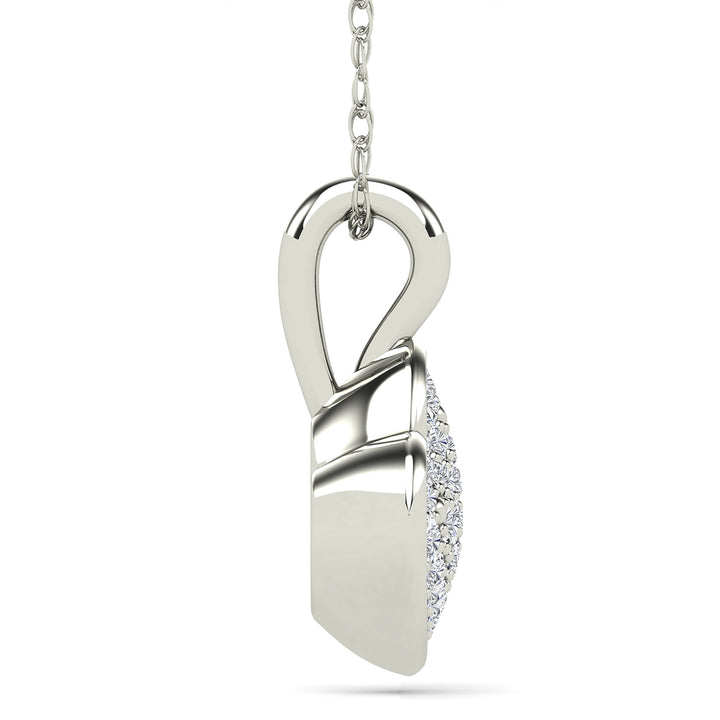 Diamond Accent Heart Pendant in 14K White Gold