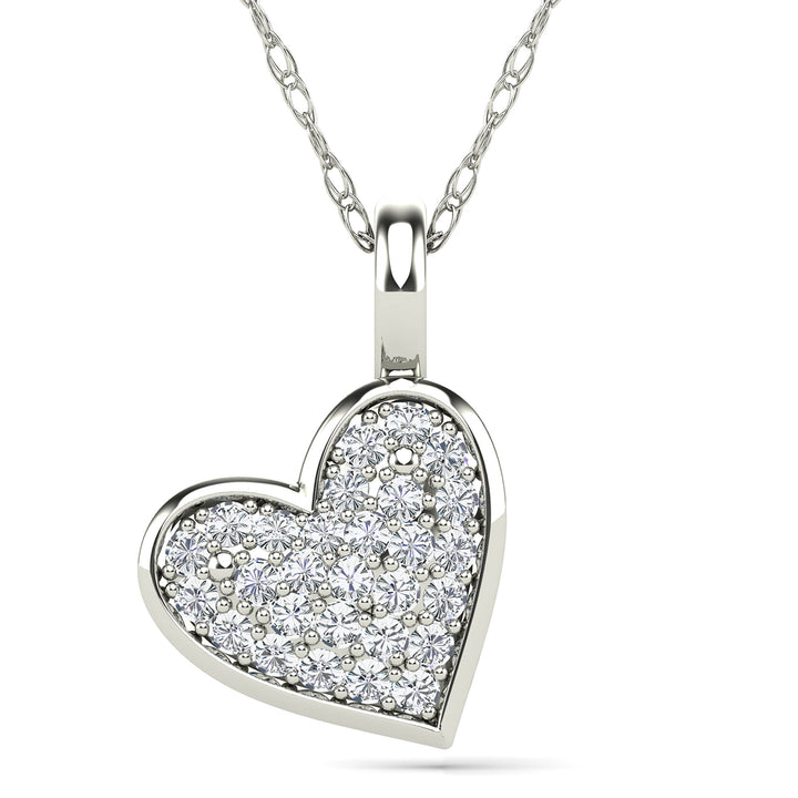 Diamond Accent Heart Pendant in 14K White Gold