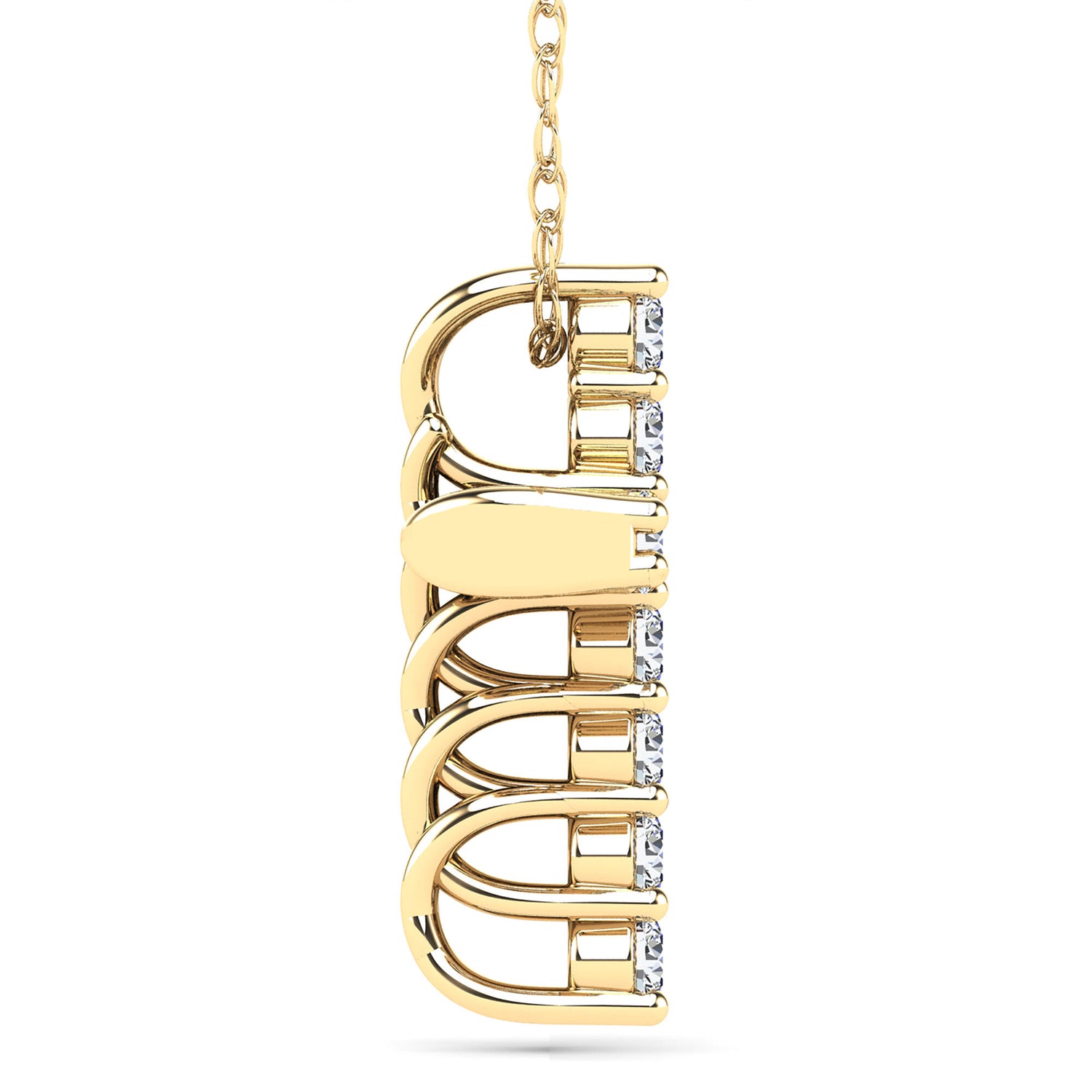 Diamond Cross Pendant in 14K Yellow Gold (1/10 ct. tw.)