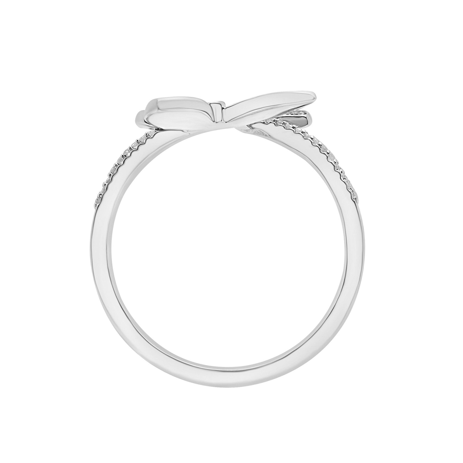 Black and White Diamond Butterfly Ring in Sterling Silver (1/2 ct. tw.)