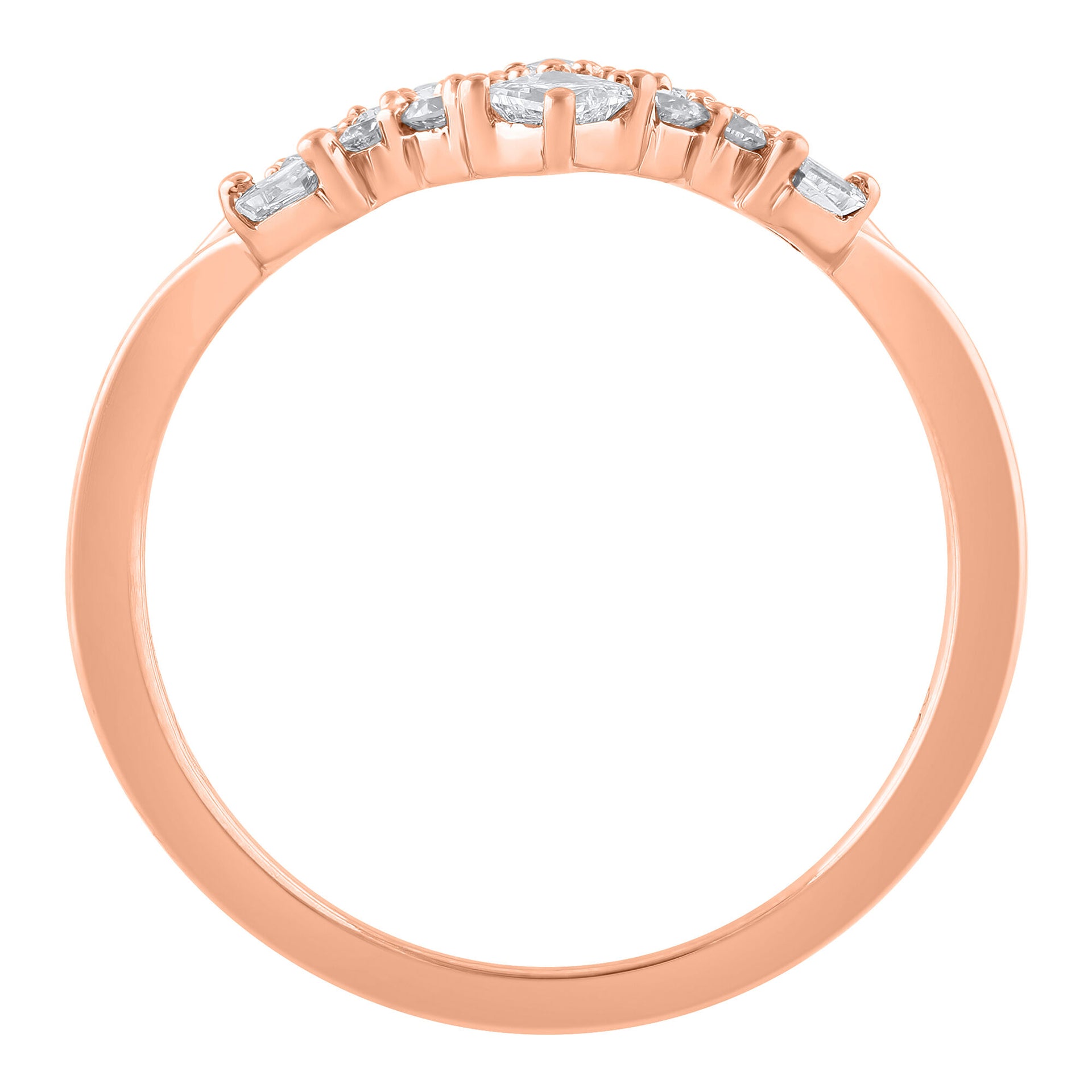 Diamond Contour Band in 14K Rose Gold (1/4 ct. tw.)
