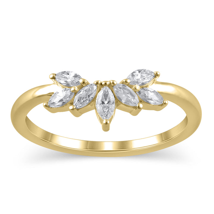 Marquise-Cut Diamond Contour Band in 14K Yellow Gold (3/8 ct. tw.)