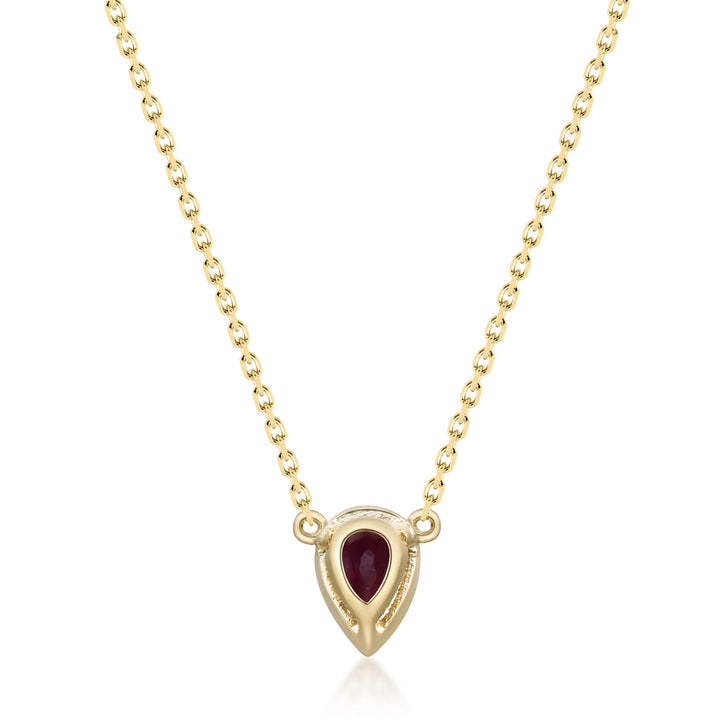 Ruby and Diamond Accent Necklace in 10K Yellow Gold