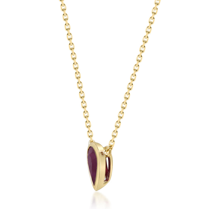 Ruby and Diamond Accent Necklace in 10K Yellow Gold