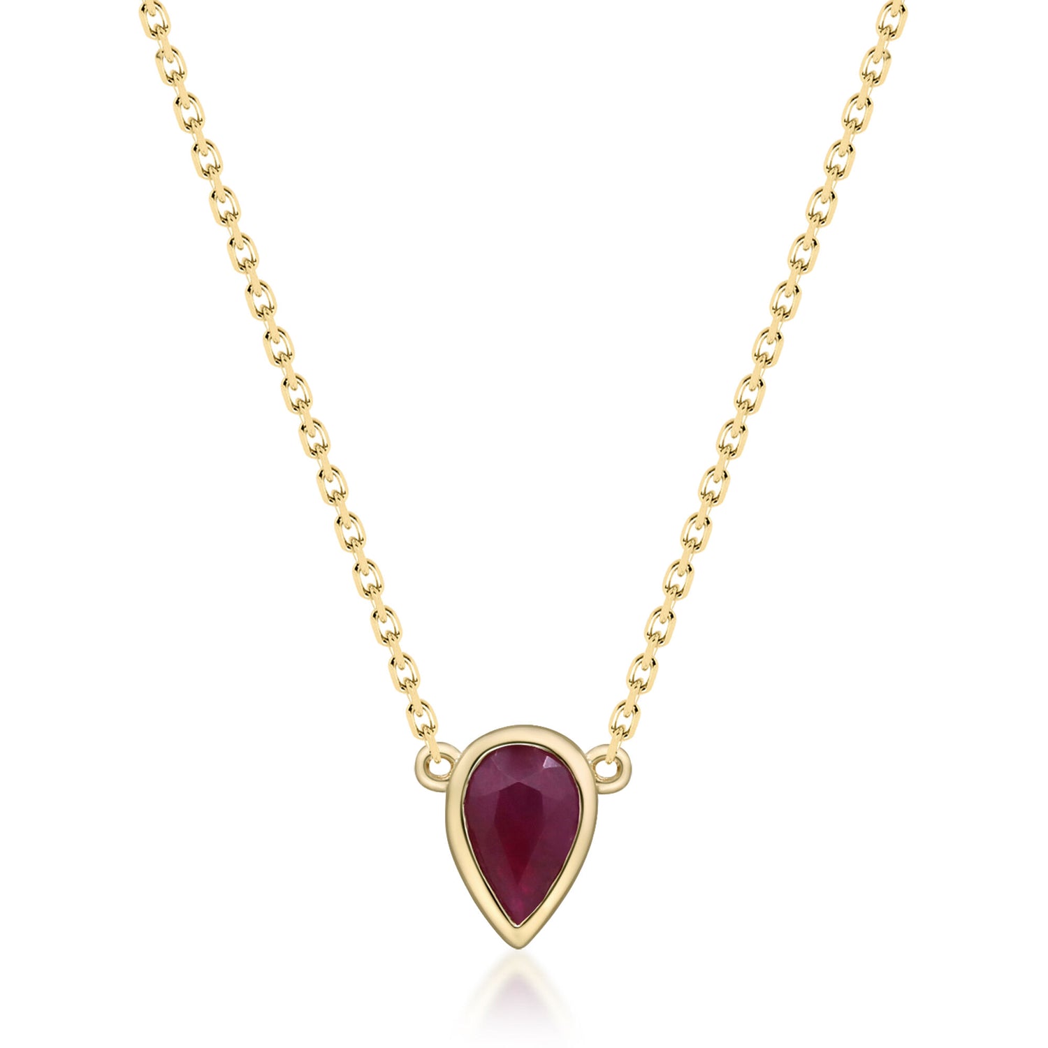 Ruby and Diamond Accent Necklace in 10K Yellow Gold