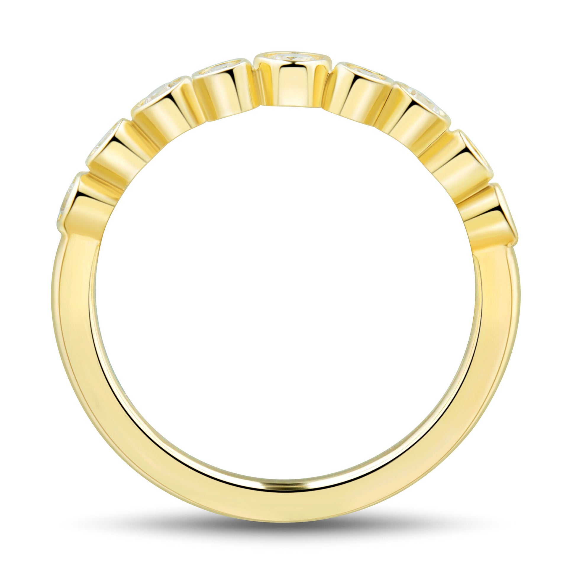 Lab Grown Diamond Bezel Scatter Band in 10K Yellow Gold (1/3 ct. tw.)
