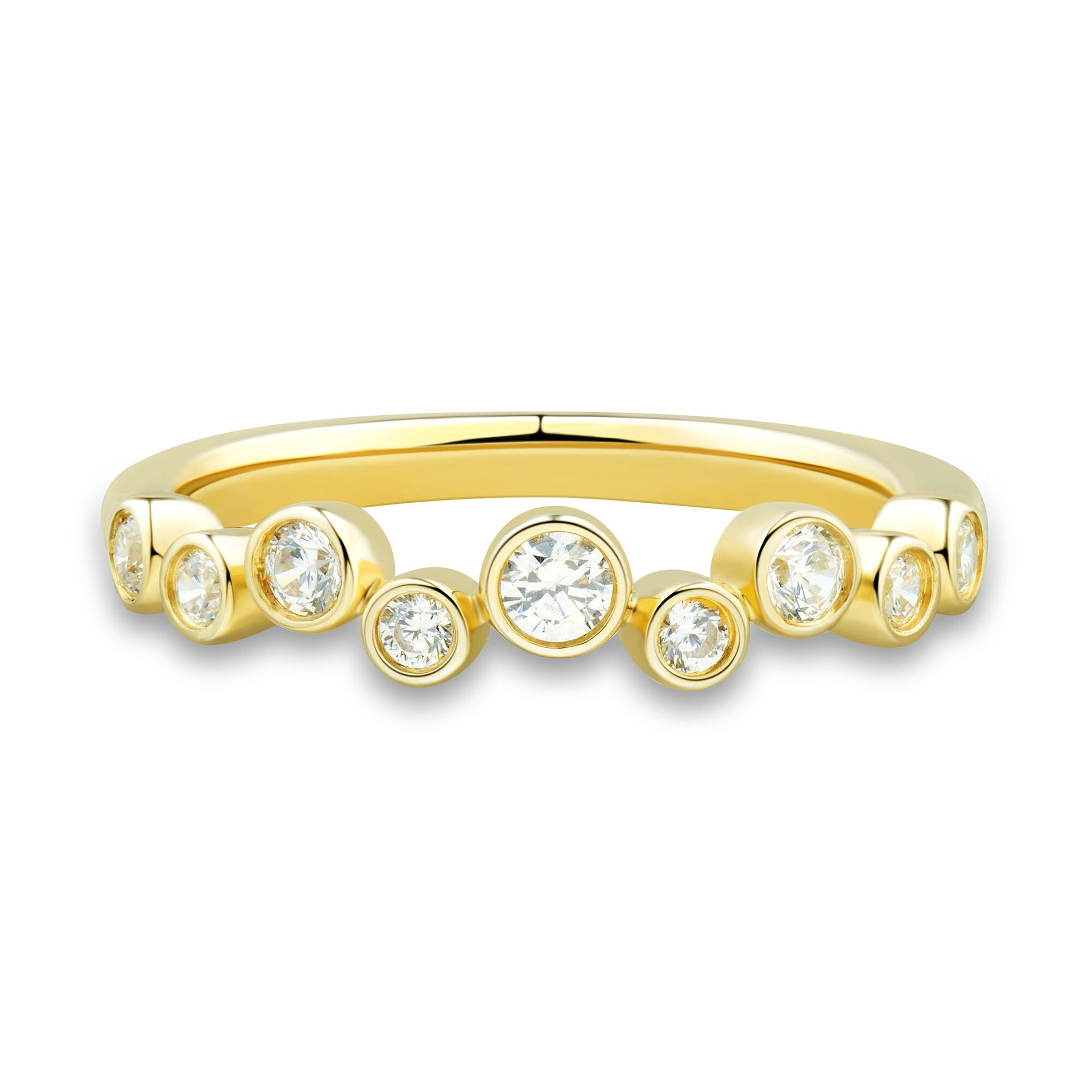 Lab Grown Diamond Bezel Scatter Band in 10K Yellow Gold (1/3 ct. tw.)