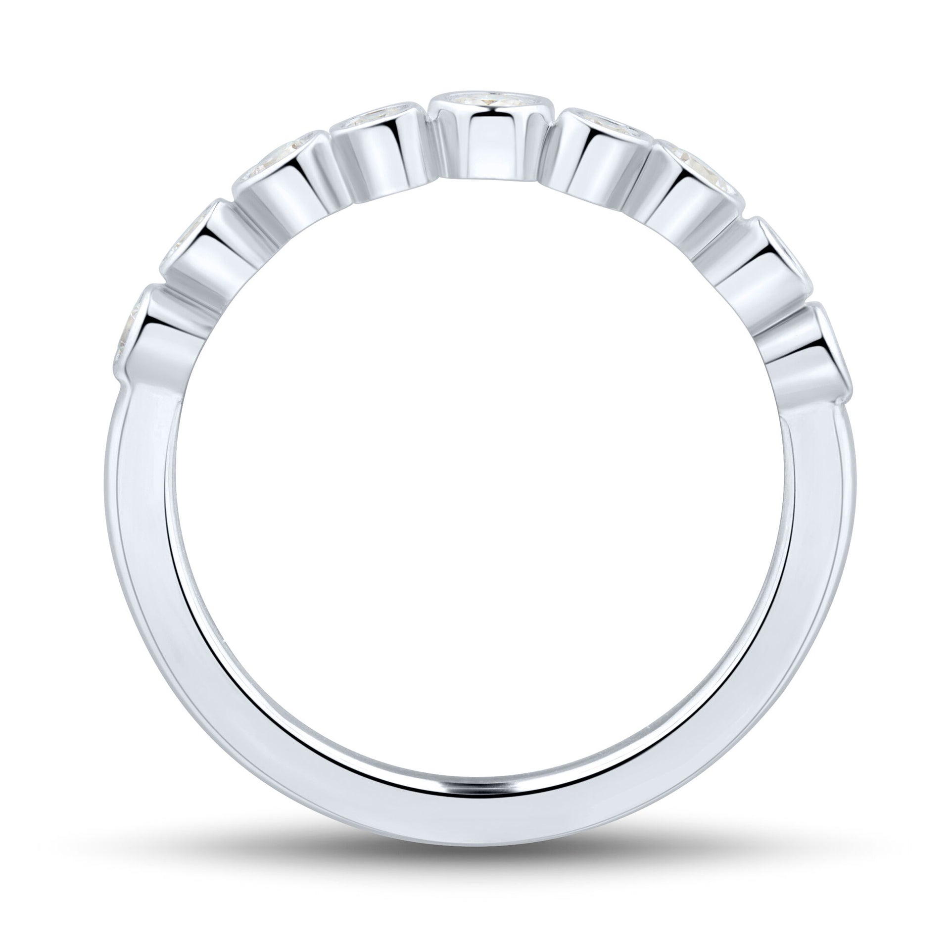 Lab Grown Diamond Bezel Scatter Band in 10K White Gold (1/3 ct. tw.)