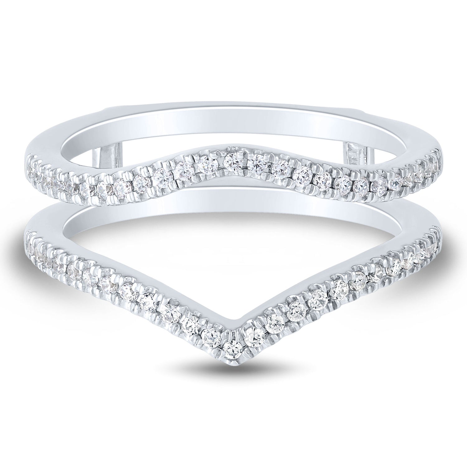 Diamond Chevron Contour Ring Insert in 14K White Gold (1/3 ct. tw.)