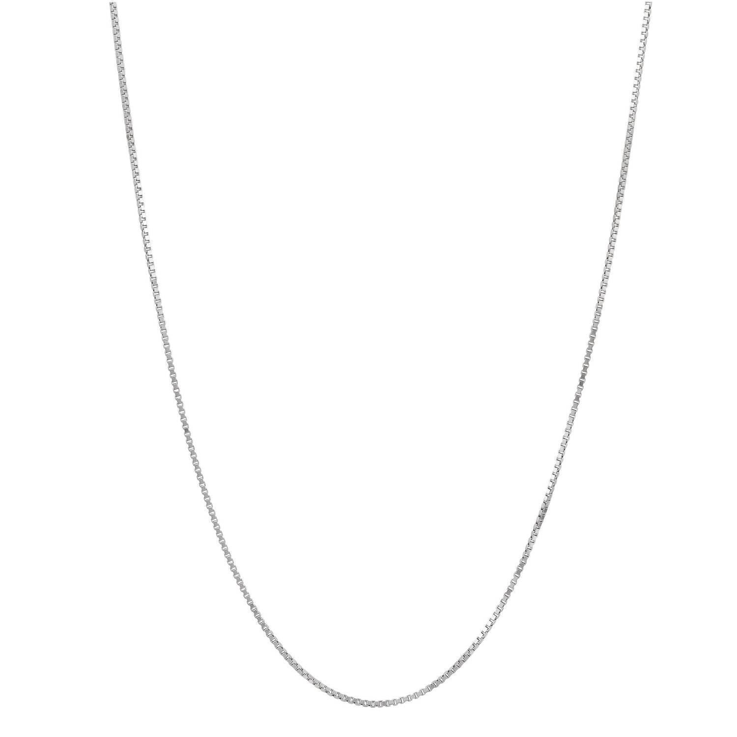 Box Chain in 14K White Gold, .85MM