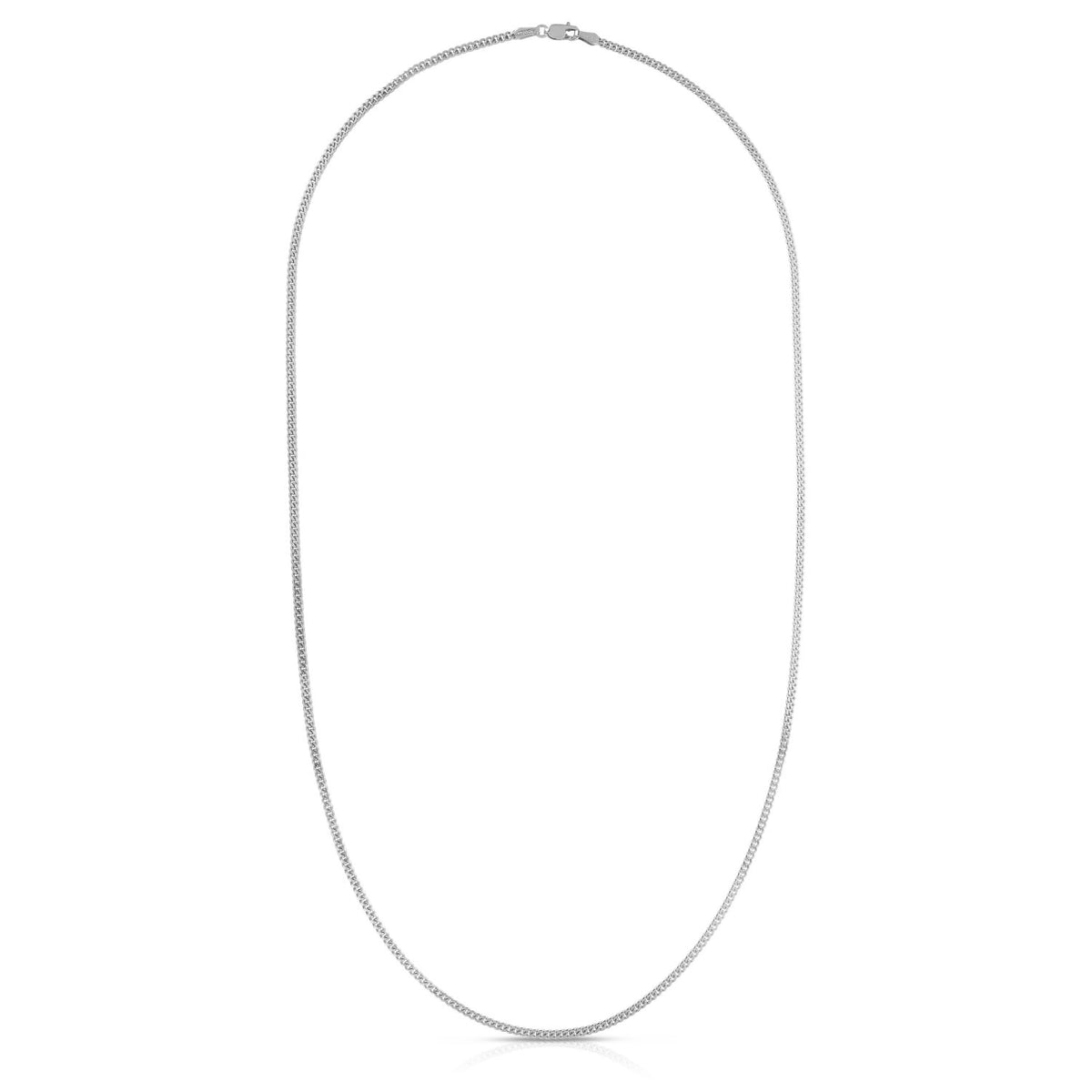 Gourmette Chain in 14K White Gold, 2.2MM, 20"