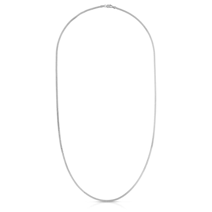 Gourmette Chain in 14K White Gold, 2.2MM, 20"