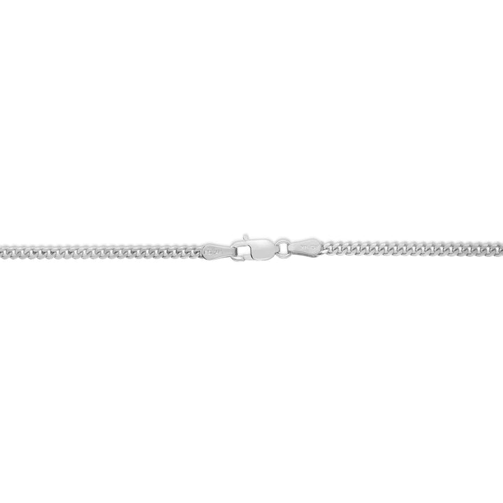 Gourmette Chain in 14K White Gold, 2.2MM, 20"