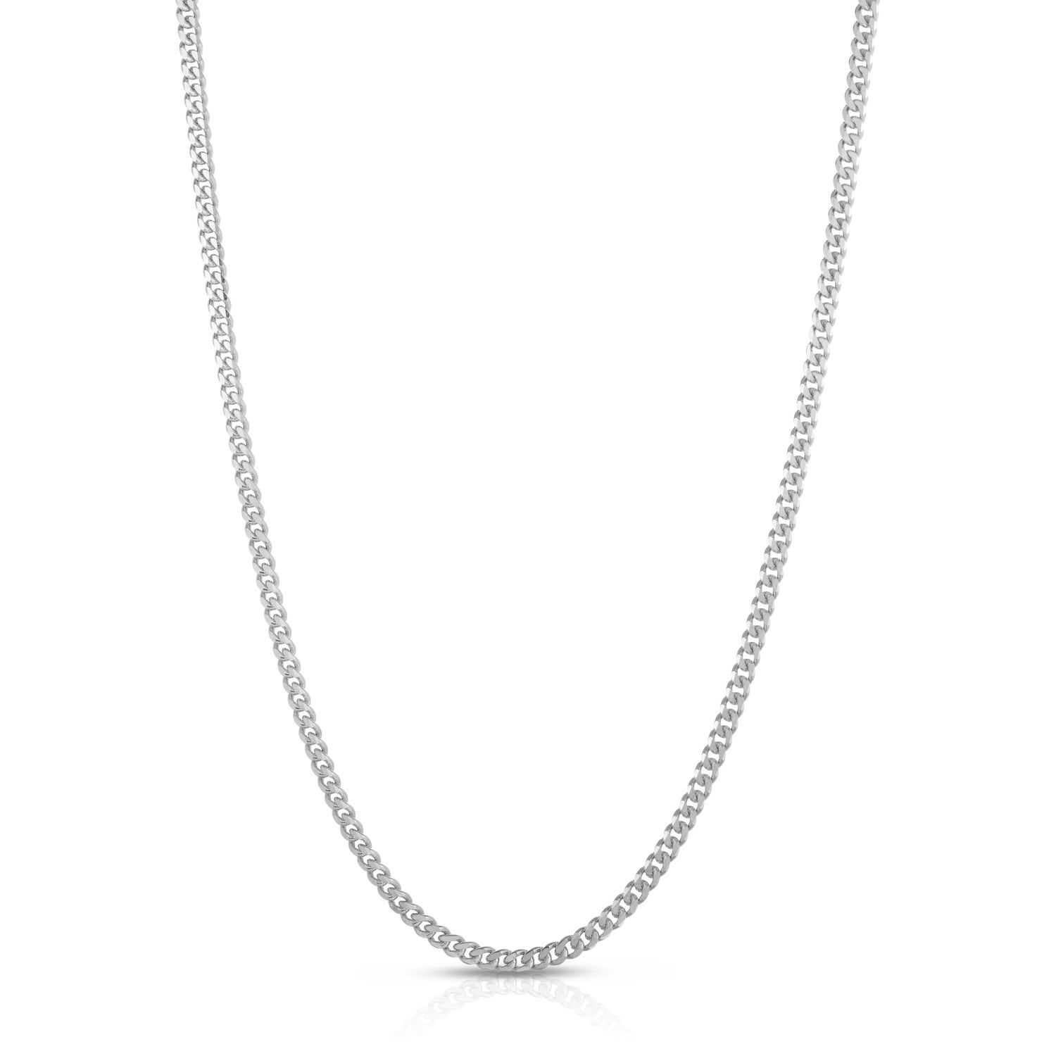 Gourmette Chain in 14K White Gold, 2.2MM, 20"