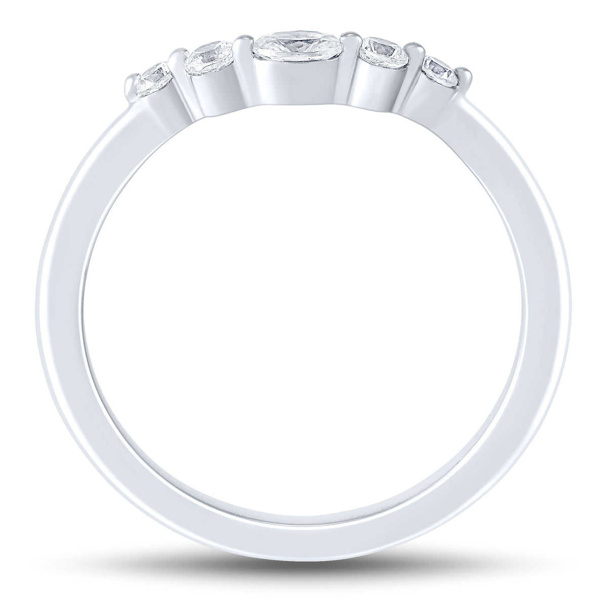 Diamond Contour Band in 14K White Gold (1/4 ct. tw.)