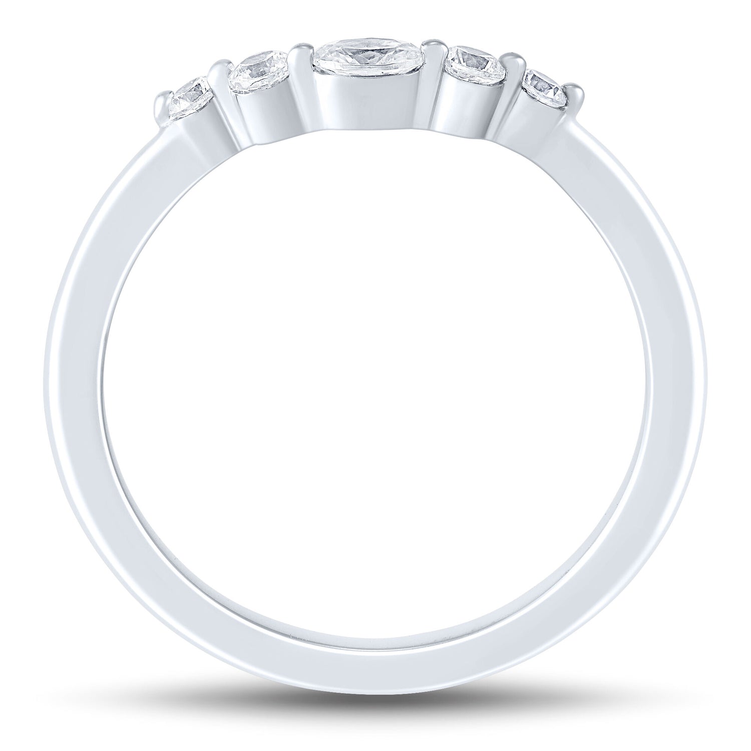 Diamond Contour Band in 14K White Gold (1/4 ct. tw.)