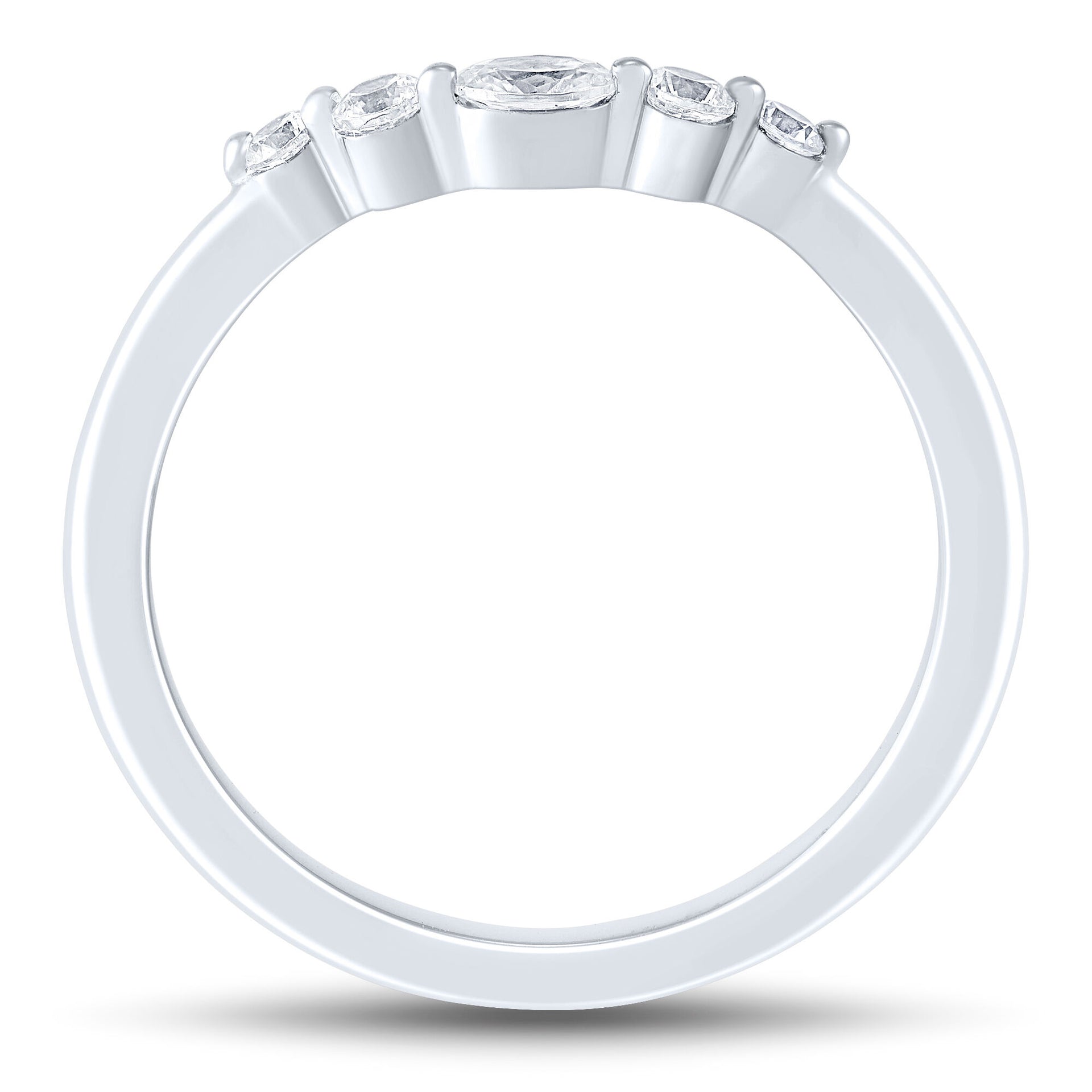 Diamond Contour Band in 14K White Gold (1/4 ct. tw.)