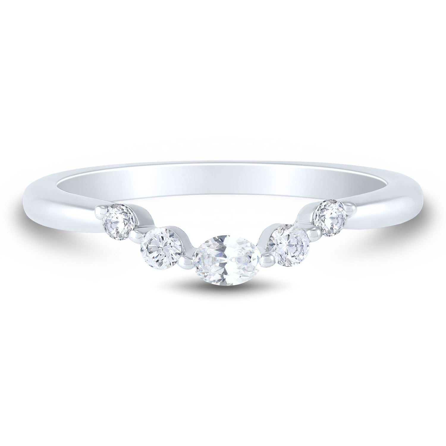 Diamond Contour Band in 14K White Gold (1/4 ct. tw.)