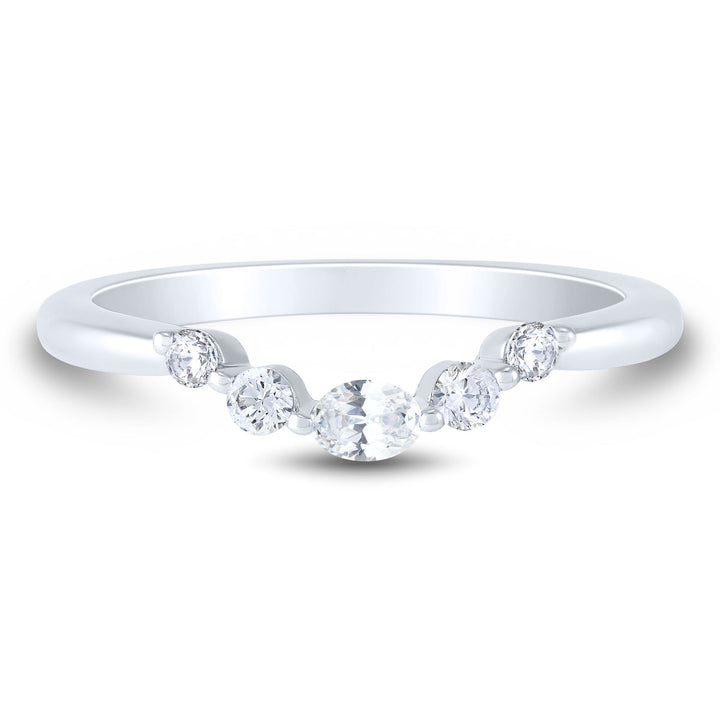 Diamond Contour Band in 14K White Gold (1/4 ct. tw.)