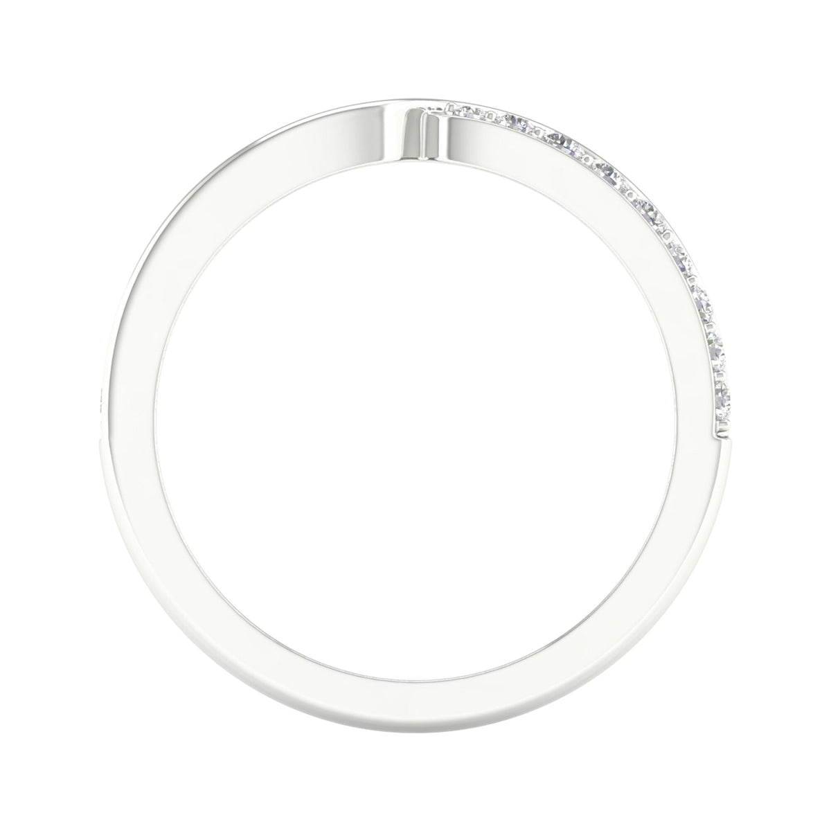 Pinched Diamond Stack Band in 10K White Gold (1/4 ct. tw.)