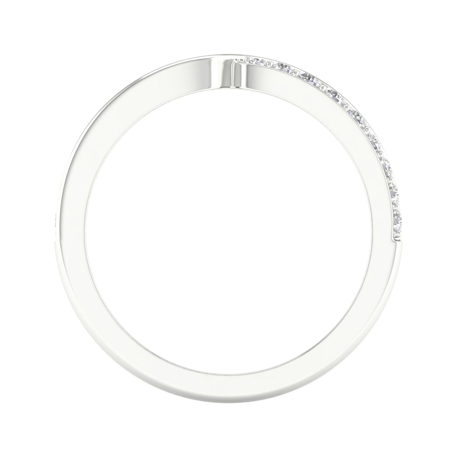 Pinched Diamond Stack Band in 10K White Gold (1/4 ct. tw.)