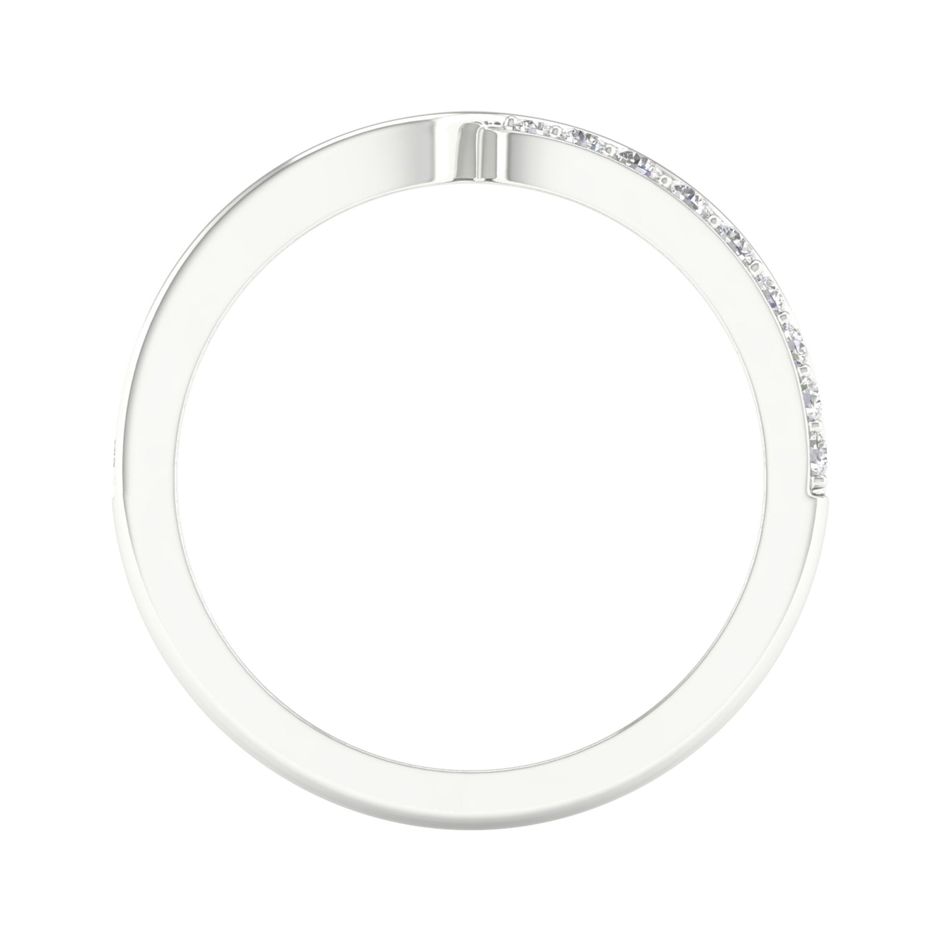 Pinched Diamond Stack Band in 10K White Gold (1/4 ct. tw.)