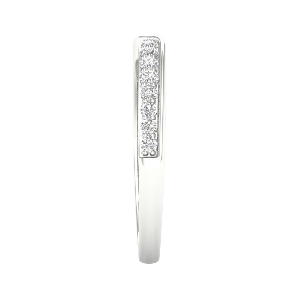 Pinched Diamond Stack Band in 10K White Gold (1/4 ct. tw.)