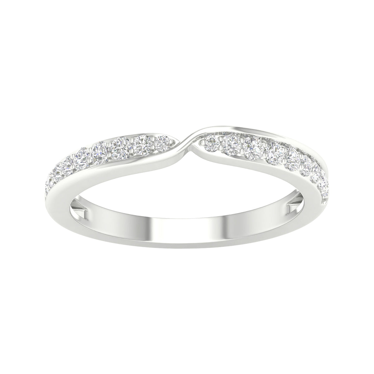Pinched Diamond Stack Band in 10K White Gold (1/4 ct. tw.)