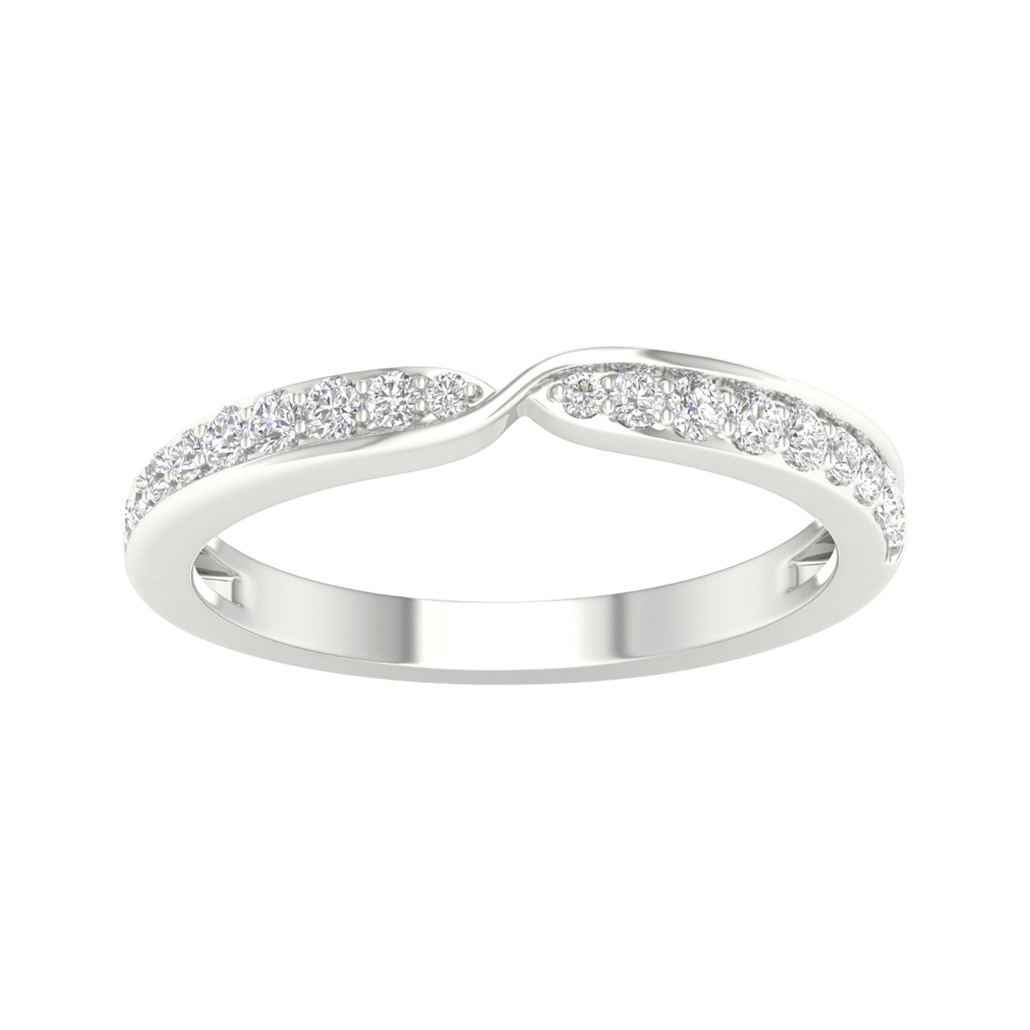 Pinched Diamond Stack Band in 10K White Gold (1/4 ct. tw.)